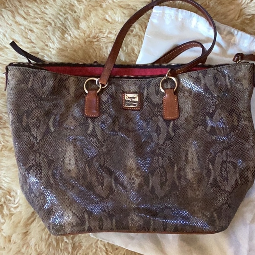 Dooney & Bourke snake print leather Shoulder Bag tote